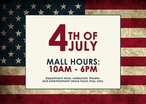Is The Mall Open 4th Of July